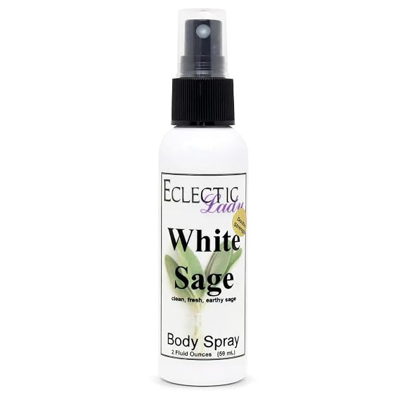 Eclectic Lady White Sage Body Spray, Double Strength, 2 ounces, Body Mist