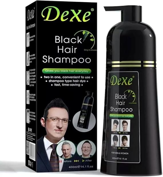 Black Hair Dye Shampoo,Instant Blackening with Herbal Ingredients 400ml