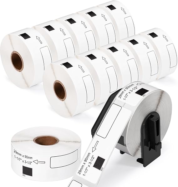 12 Rolls Replace for Brother DK-1201 Address Labels Die-Cut DK Labels 29mm x 90mm (1.1" x 3.5") Work for QL-800 QL-810W QL-710W QL Label Printer, 400 Labels/Roll