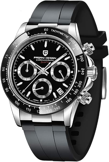 Pagani Design Mens Watches Full Stainless Steel Analogue Quartz Wrist Watch for Men Luxury Waterproof Dress Wristwatch Date