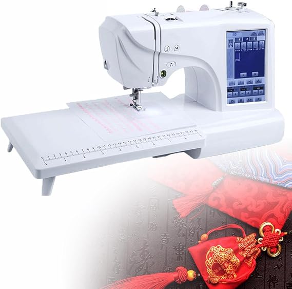 Electric embroidery machine, built-in 158 patterns and large LCD touch screen - easy automatic sewing, built-in 210 letters, 30 pattern frames