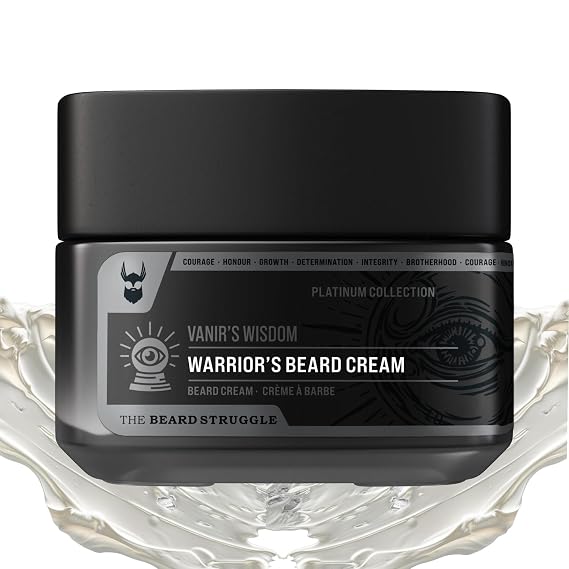 Beard Cream for Men by Beard Struggle -Vanir's Wisdom Beard Butter, Moisturizer & Softener for Men - Itch Relief, Hydration with Avocado & Jojoba Oils - Beard, Mustache & Corase Growth Cream, 50g