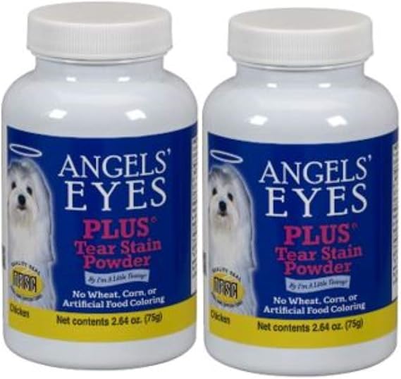 Angels' Eyes Plus Tear Stain Prevention Powder for Dogs and Cats - 75 Grams - Chicken Formula - Pack of 2