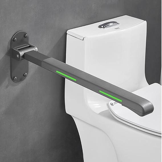 Flip Up Grab Bar,Bathroom Folding Grab Bar,Grey
