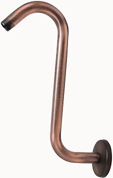 S-style Shower Arms High Rise Shower Arm, With Flanges (10", Antique Copper)