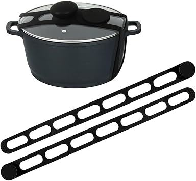 2PCS Silicone Lid Latch for Pots - Universal Lid Latch Strap for Crockpot, Crock Pot Lid Strap, Crockpot Locking Lid, Slow Cooker Lid Lock, Silicone Travel Latch for Casserole Dishes and Pans