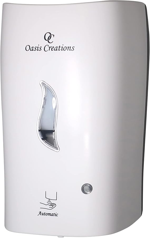 Auto Soap Dispenser with Drip Tray- White - Touch Free - Electronic - Automatic Sensor Soap Dispenser Liquid or Spray - Wall Mount - Commercial or Residential - 1000 mL/33 oz