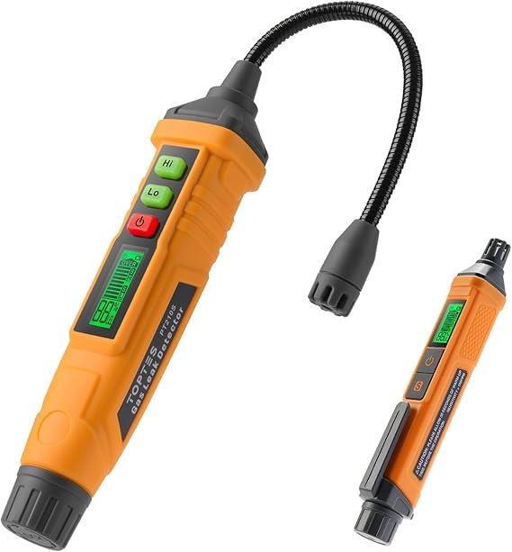 TopTes PT210S and PT205 Gas Leak Detectors, Natural Gas and Propane Leak Detectors with Audible & Visual Alarms, 4-inch Probe, Measures%LEL for Methane, Butane, and Combustible Gases for Home and RV