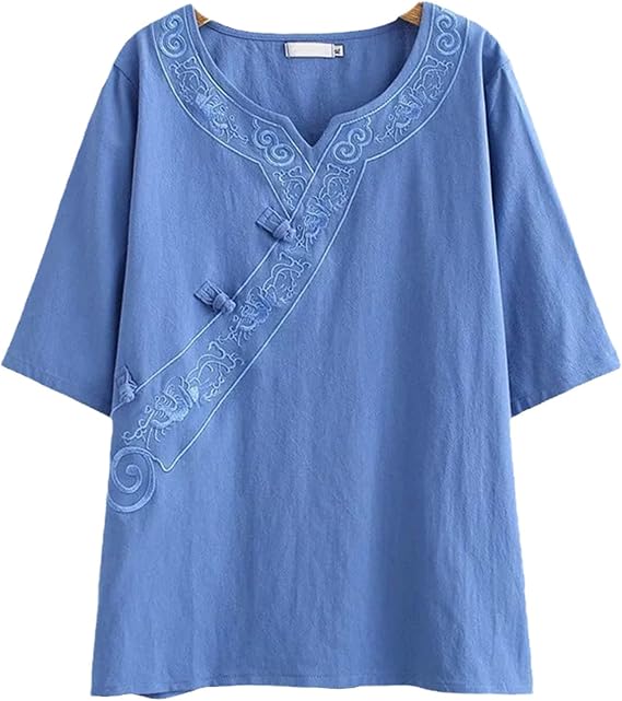 Vintage Female Hanfu Qipao Cheongsam Chinese Traditional Woman Blouses Oriental Dress Kung Fu Embroidery