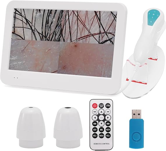 Scalp Camera with 12 Inch HD Screen, Skin Hair Analyzer with 50X/200X Lenses, High-Definition Scalp Analysis Machine, Profesional Skin Diagnosis Machine for Home & Salon Use