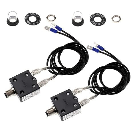 Amps Thermal Circuit Breaker 3A,32VDC Quick Connect Terminals Manual Reset Fuse 3A Teste Overload Protector Switch,Low Voltage Protection with Dust Cover and 18AWG Wires