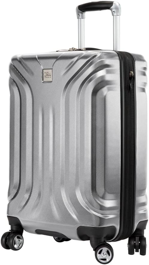 SKYWAY Skyway Nimbus 4.0 Hardside Spinner Luggage (Shiny Silver, Carry-On 20-Inch) (49M-20)
