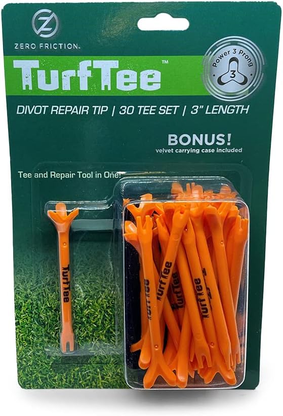 Zero Friction Golf Tee and Divot Repair Tip, Pack of 30