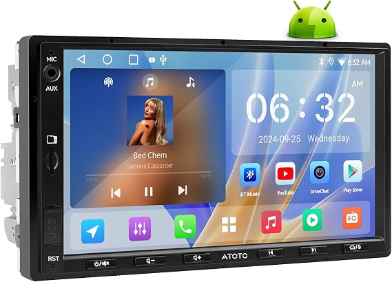 A5L 7" Double din Android Car Stereo, Smart AI in-Dash GPS Navigation, Wireless CarPlay& Android Auto, WiFi/USB/Bluetooth, Built-in DSP&Amp, ChatGPT 5.2 AI, Split Screen,MirrorLink, SWC/FM