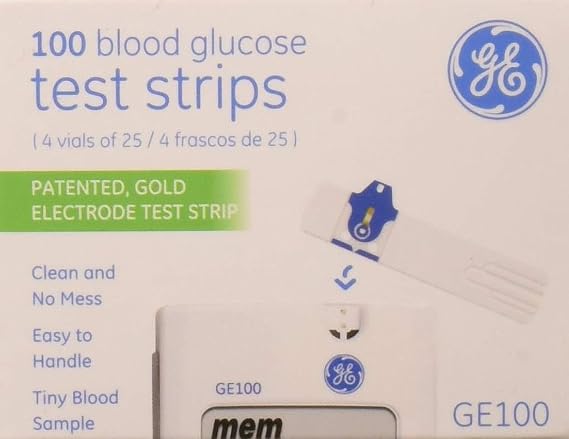 GE100 Diabetic Test Strips, 100 Count