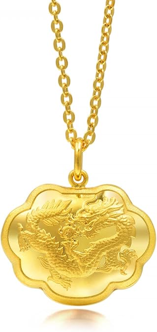 CHOW SANG SANG 999.9 24K Pure Gold Pendant Price-by-Weight 3.36g | Chinese Gifting Collection Longevity Lock Pendant 82020P [Necklace not Included]