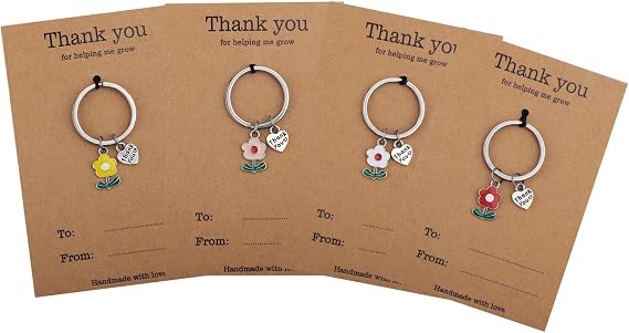 Mikovivi Teacher Appreciation Keychain, Flower Thank You Gifts Keychain