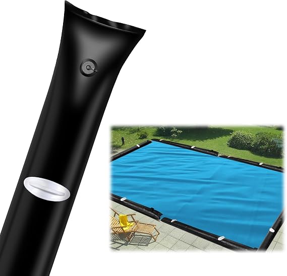 Tryly 3 Layer Composite Material Winter Pool Water Tube with 2 Handle, Thickened 0.8mm PVC Water Weight Bags, Super Strong Frost and Tear Resistance, for Inground Pool Cover, 8Ft (1, Black)