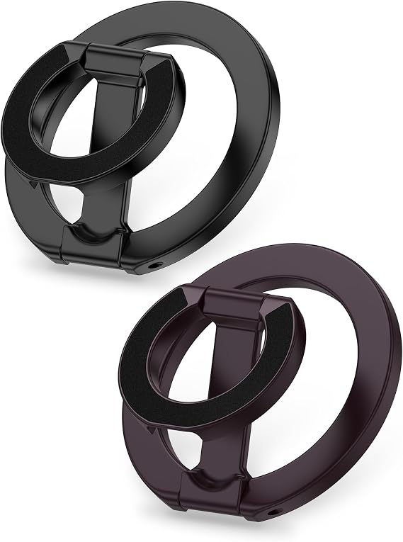 Magnetic Phone Holder with Kickstand - Black + Purple