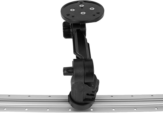 YakAttack Round Base Fish Finder Mount | Kayak Track Mount | Fits Garmin Striker 4 & Raymarine Dragonfly 7 Pro | Secure Kayak Rail Mount | Works with GearTrac & MightyMount | Hardware Included