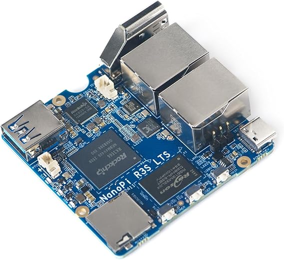 FriendlyElec Nanopi R3S-LTS SBC Mini Router, 1/2GB LPDDR4X, RK3566 Quad-Core, OpenWRT with Dual-Gbps Ethernet, for IOT NAS Smart Home Gateway, Portable Travel (Bare Board, 2GB RAM +0GB eMMC)