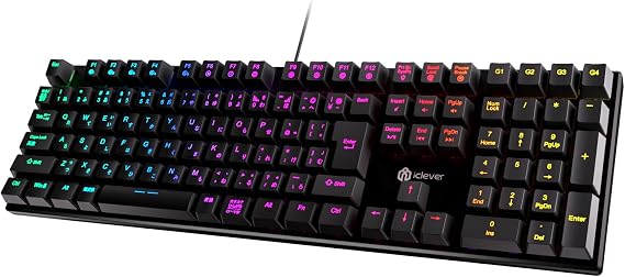 iClever G07 Gaming Keyboard, Red Axis Mechanical Keyboard, Japanese Layout