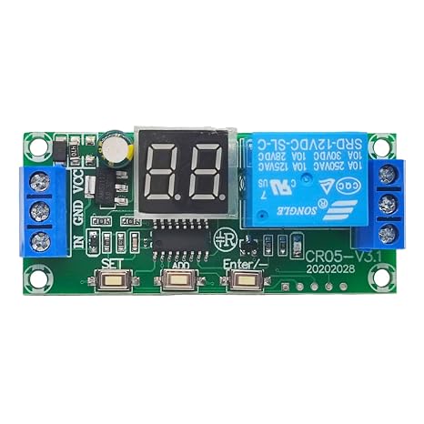 DC 12V Timer Relay Delay Module with Digital LED Display, Time Delay Turn Off Switch Infinite Cycle 0.1s-99h Adjustable ON/Off Timing Relay Board, Smart Home Controller