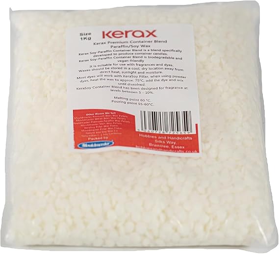 Kerax Premium Container Blend Paraffin/Soy Wax 1kg, Off White
