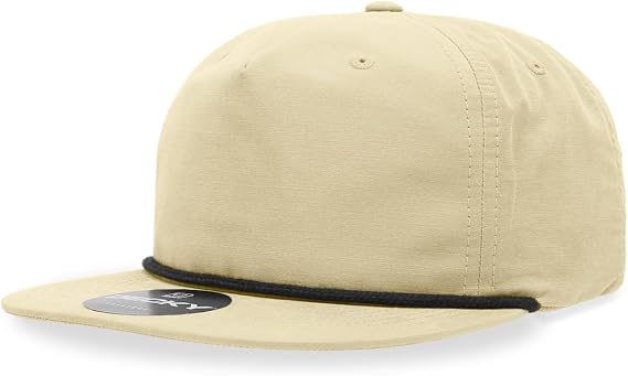 5 Panel High Profile Relaxed Cotton Blend Rope Hat