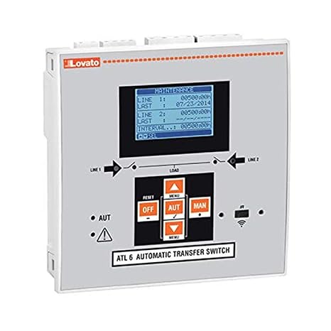 Lovato Electric ATL610 Automatic Transfer Switch Controller with Optical Port for 2 Power Sources (144X144Mm/5.7X5.7"), Power Supply 110240Vac and 12/24Vdces