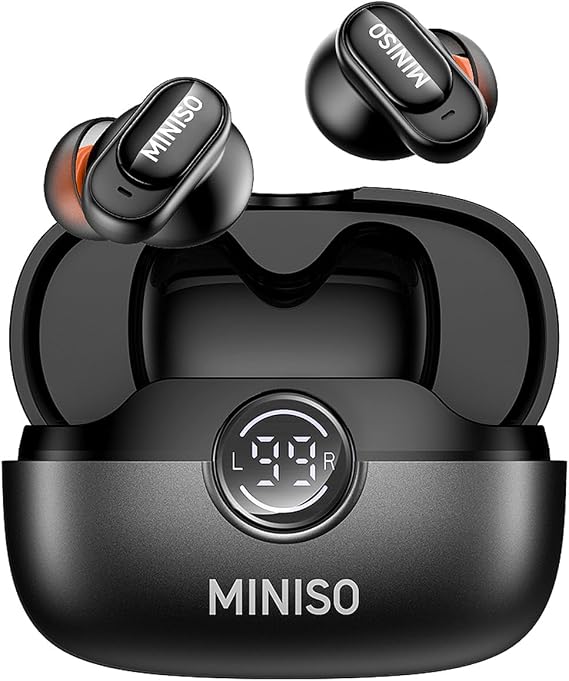 MINISO MS105 AI Translator Earbuds, 3-in-1 Translation Earbuds in Real Time Support 165 Languages, Bluetooth 5.4 Translating Device for Travel Business Learning (Black)