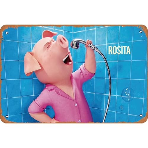 Sing rosita animation-Movies Movie Poster Metal Tin Signs Art Poster Plaque Home Bar Wall Decor Bedroom Home Club Decoration 8x12 Inch