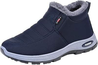 Kubbon Women Winter Snow Boots Comfortable Warm Fur Lined Slip on Ankle Boots Waterproof Orthopedic Walking Shoes Thermal Soft Outdoor Booties