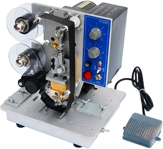 Electric Printer Ribbon Date Coder, Coding Machine Date Label Hot Stamp Printer, Electric Ribbon Printer Automatic Coding Machine Printer 0~200C