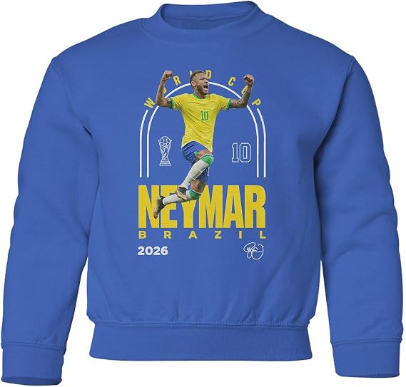 Brazil 10 Tribute Neymar Jr Graphic 2026 Fans YOUTH Crewneck Sweatshirt