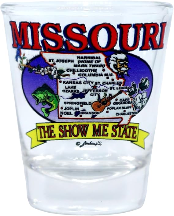 World By Shotglass Missouri State Elements Map Shot Glass