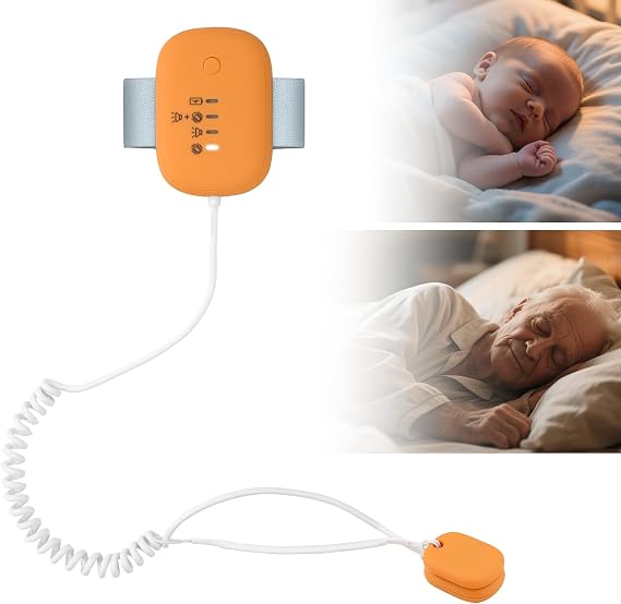 Boys, Girls, Children's bedwetting Alarm, Loud Sound and Strong Vibration, USB Charging Bedpan Alarm, Children's, Adult bedwetting Sensor-Orange