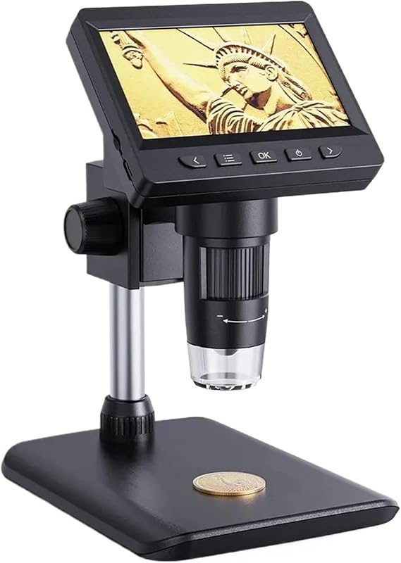 Microscope, 4.3 Inch Digital Microscope 1080P 50-1000x Coin Microscopio 2000mAh Soldering Microscope For Electronics Repair PCB PC Laptop,Lab & Scientific Products