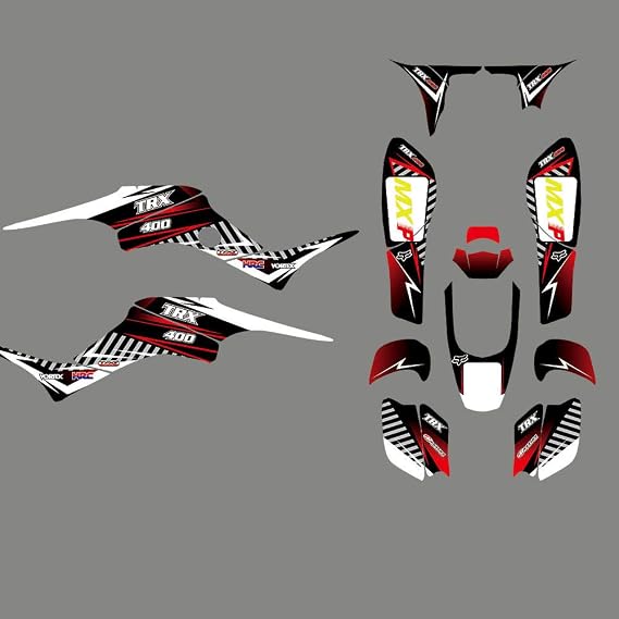 MXP Graphics Customized Motorcross Stickers ATV Decals Graphics Kit for Honda TRX400 (Black)