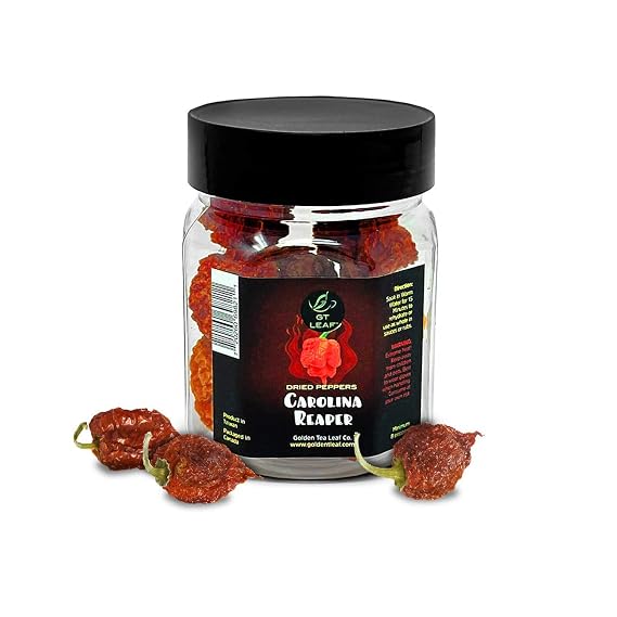 G GT LEAF Carolina Reaper Chili Pepper, Whole Dried (8 Minimum, plus Bonus Peppers)