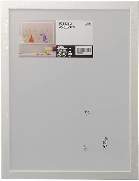 Ikea FISKBO Çerçeve, Plastik ve Fibrokarton, 30x40 Santimetre, Beyaz [Tek Çerçeve]