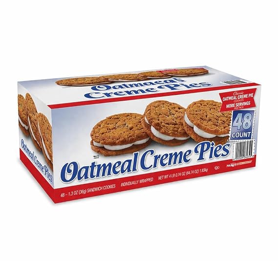 Oatmeal Creme Pies, Individually Wrapped Sandwich Cookies, 1.3 oz Each, 48 Count