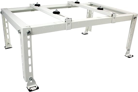 Mini Split Stand Ground Mounting Bracket Pad for 9,000-24,000BTU AC/Heating System/Ductless Air Conditioner,Anti-Vibration Heavy-Duty Vibration Absorber Condenser Adjustable Base 400LBS Load Capacity
