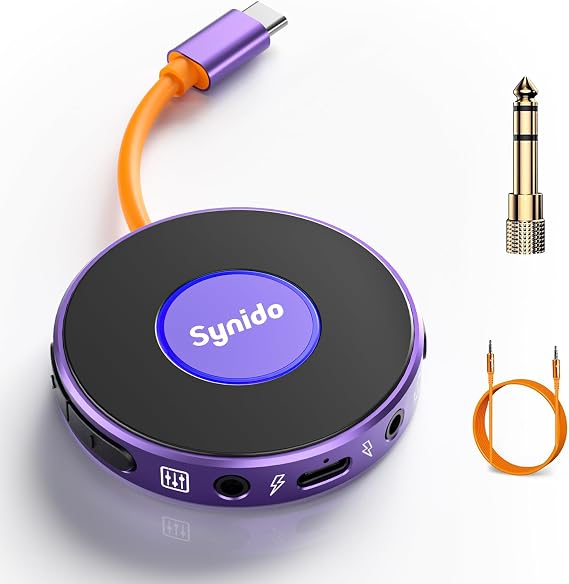 Synido A10 Portable USB-C Audio Interface for Guitar & DJ Recording