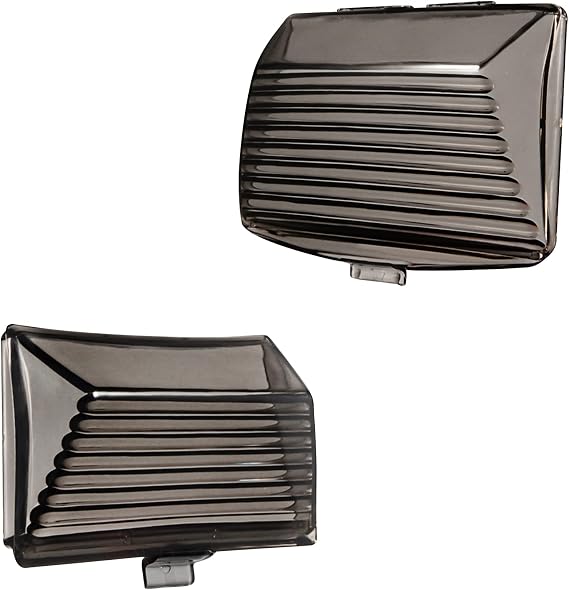 Amazicha Smoked Front Rear LED Fender Tips Lights Mud Guards Covers Lens Compatible for Harley Davidson Electra Glide Road King Heritage Softail