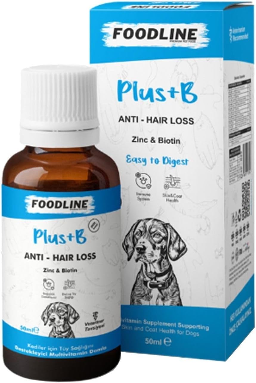 Foodline Plus B Drop for Dogs 50 ml, Multivitamin with Feather Health Promoting Biotin