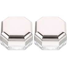 2pcs Mini Empty Makeup Powder Containers with Built Puff Portable Refillable Face Powder Cases for Travel Compact DIY Cosmetic Storage Boxes for Foundation and Blusher Touch-ups
