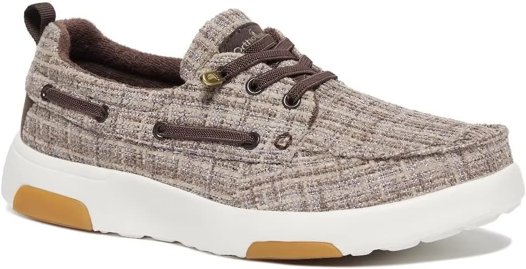 OrthoComfoot Women's Boat Shoes with Arch Support, Comfortable Slip on Shoes for Plantar Fasciitis, Orthopedic Casual Deck Loafers for Heel and Foot Pain Relief