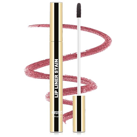 KISSIO Lip Liner Stain,Peel Off Lip Liner,Transfer Proof,Long Lasting and Waterproof,Lips Tint Tattoo,Natural Makeup Stain,Matte Finish,Coral red