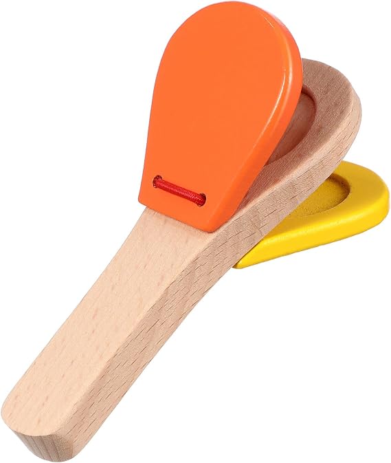 Castanets, Clackers Toy, Hand Clappers Wooden, Music Clapper, Baby Castanet, Music Instruments Toy, Traditional Wood Hand Percussion Castanets for Kids Children Toddler Baby